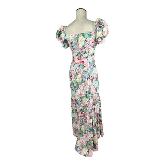 Vintage Jessica McClintock Cottagecore Long Dress Floral Rose Cotton 9/10 Small - Picture 4 of 10